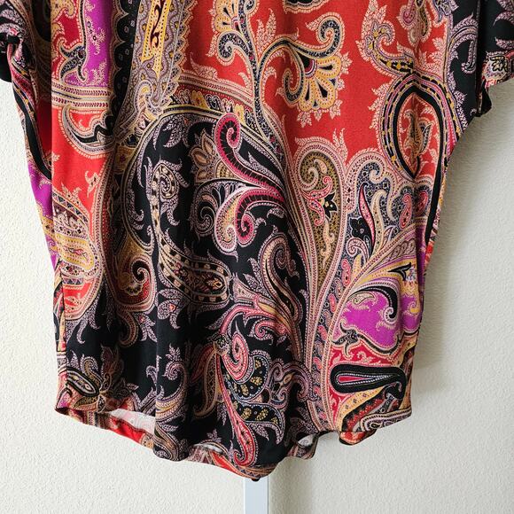 ETRO Women's Multicolored Paisley 100% Silk Bohemian Top Sz M (Approx) - Picture 7 of 16